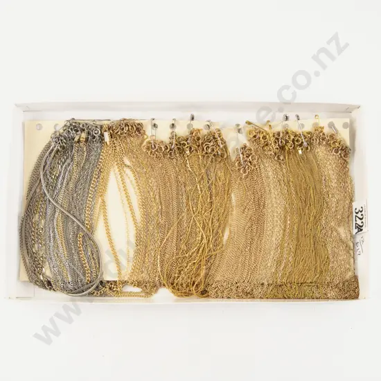 Large Qty Gold Plated Neck Chains with some silver plated