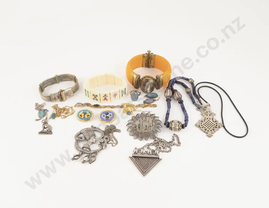 Small Collection of Costume Jewellery with Charles Horner Pendant Image 1++