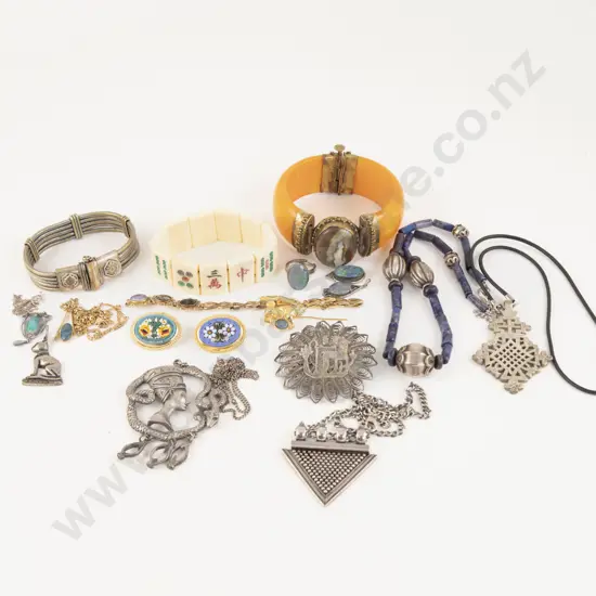 Small Collection of Costume Jewellery with Charles Horner Pendant