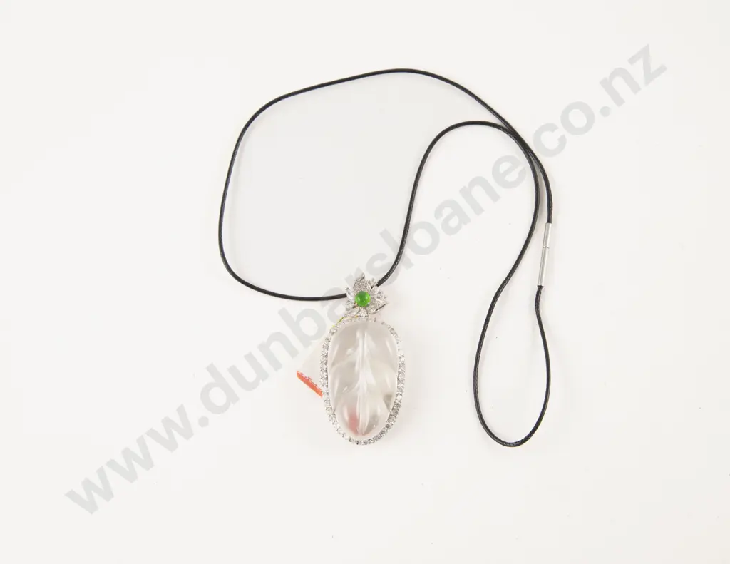 White Jade Leaf Pendant Image 1++