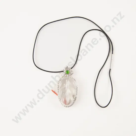 White Jade Leaf Pendant