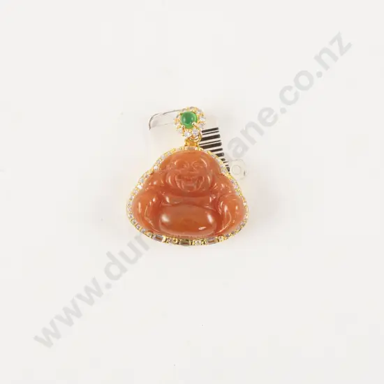 Red Jade Buddha Pendant Necklace