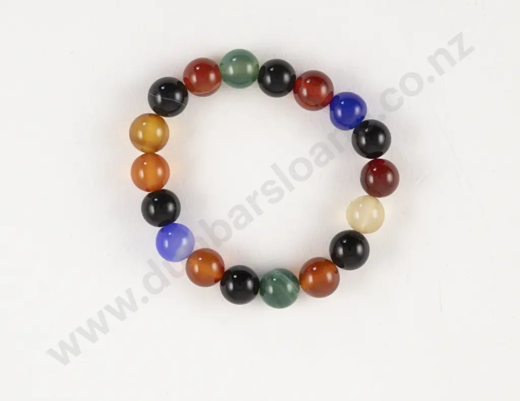 Multicoloured Jade Bead Bracelet Image 1++