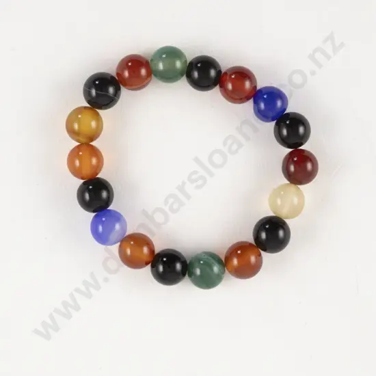 Multicoloured Jade Bead Bracelet