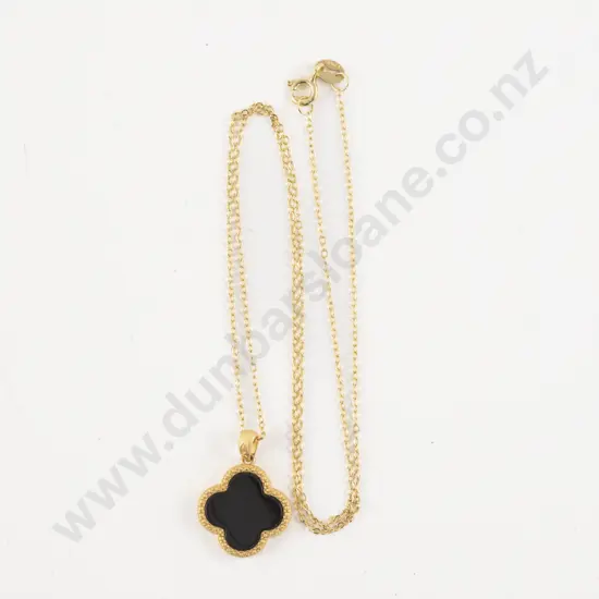 .925 Silver Black Jade Pendant Necklace