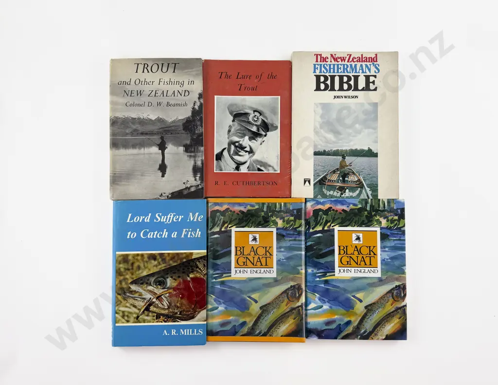 6 Various Fishing Books Including Trout Fishing in New Zealand Image 1++