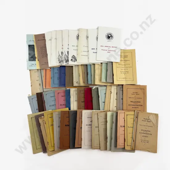 Collection Of Vintage Wellington Acclimatisation Society Annual Report Booklets