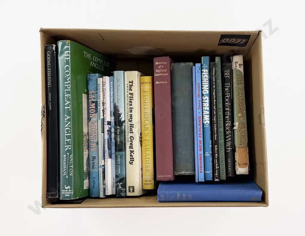 Box Of Assorted Fishing Books Image 1++