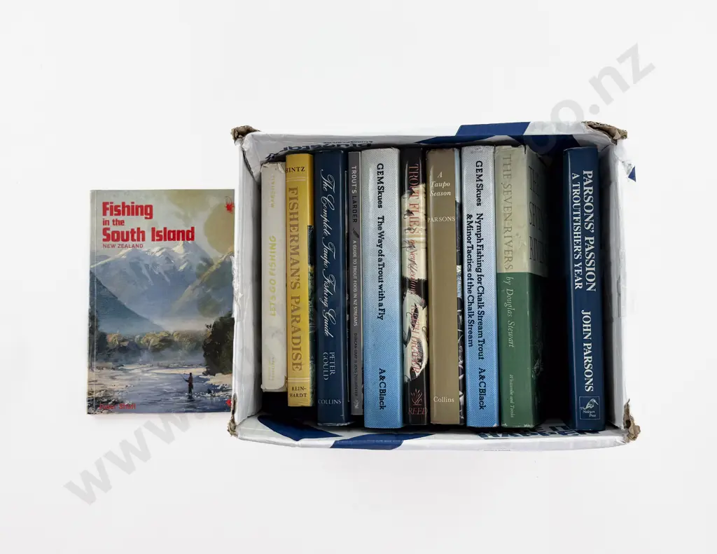 Box Of Assorted Fishing Books Image 1++
