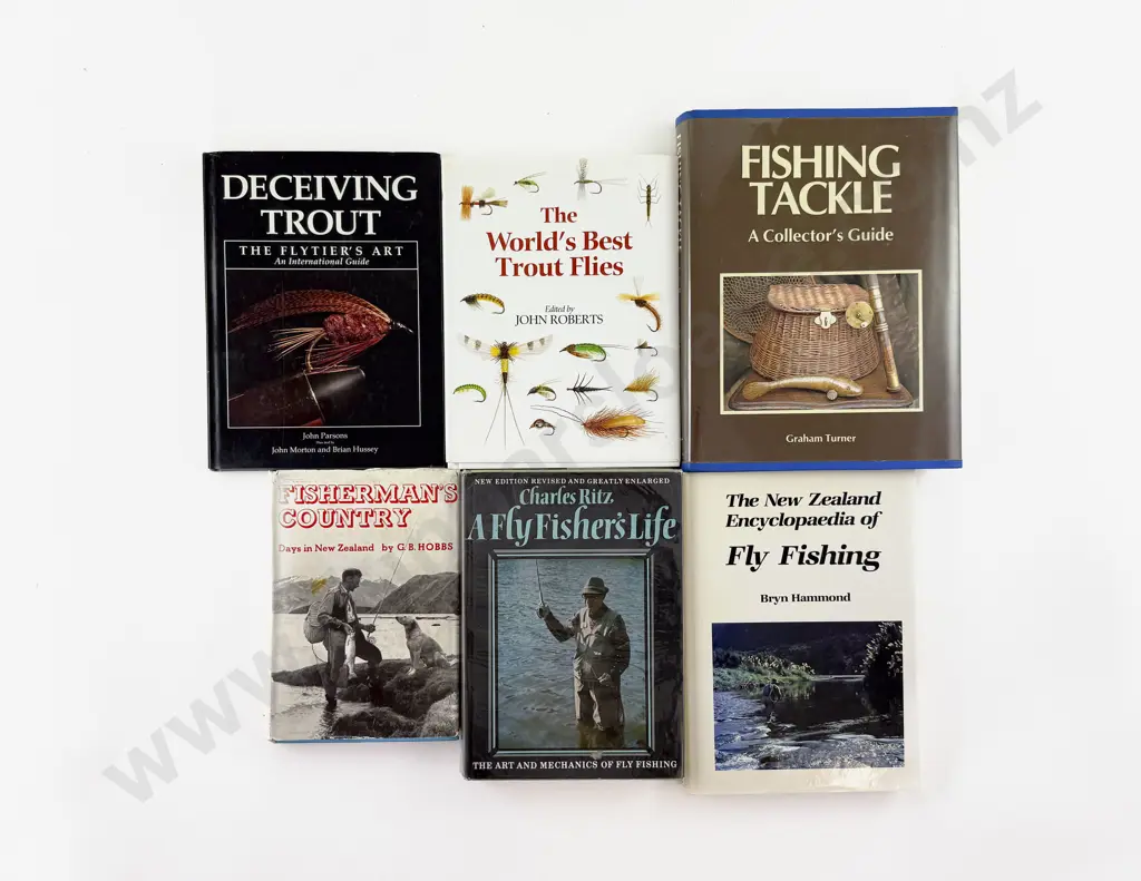 6 Large Books On Tackle Fly Fishing Flies Etc Image 1++