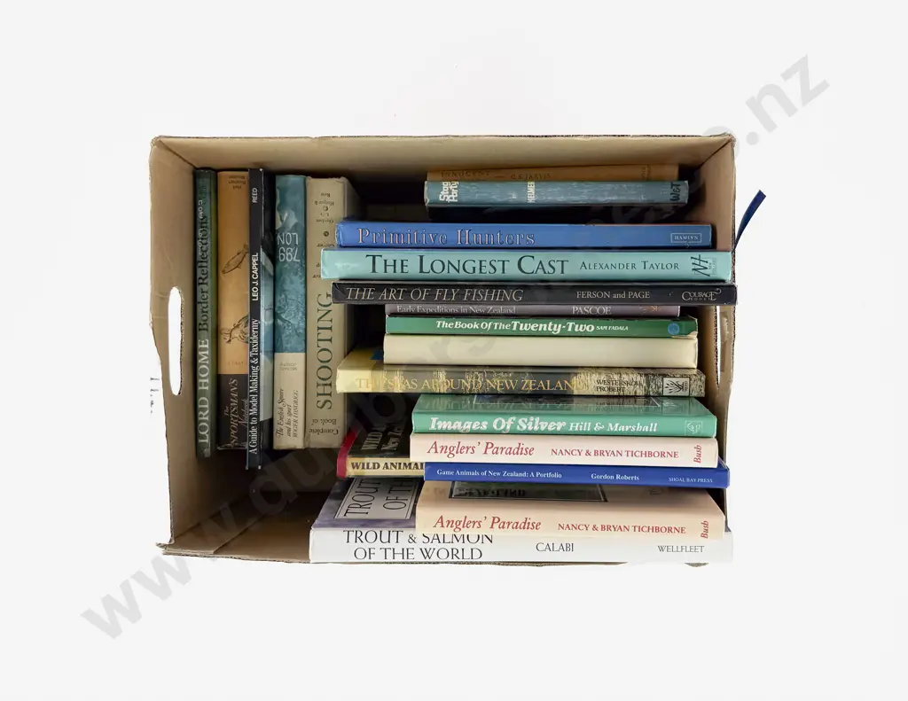 Box Of Assorted Hunting & Fishing Books Image 1++