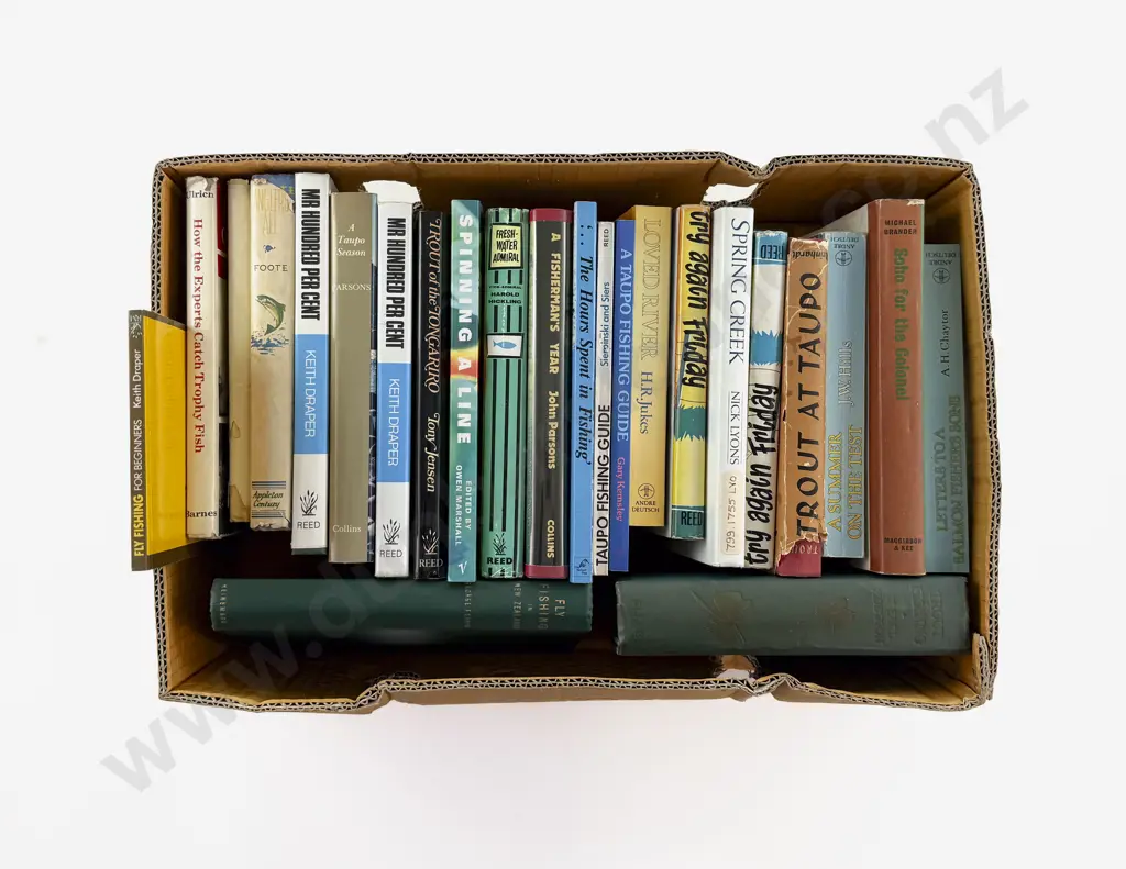 Box Of Assorted Fishing Books Image 1++