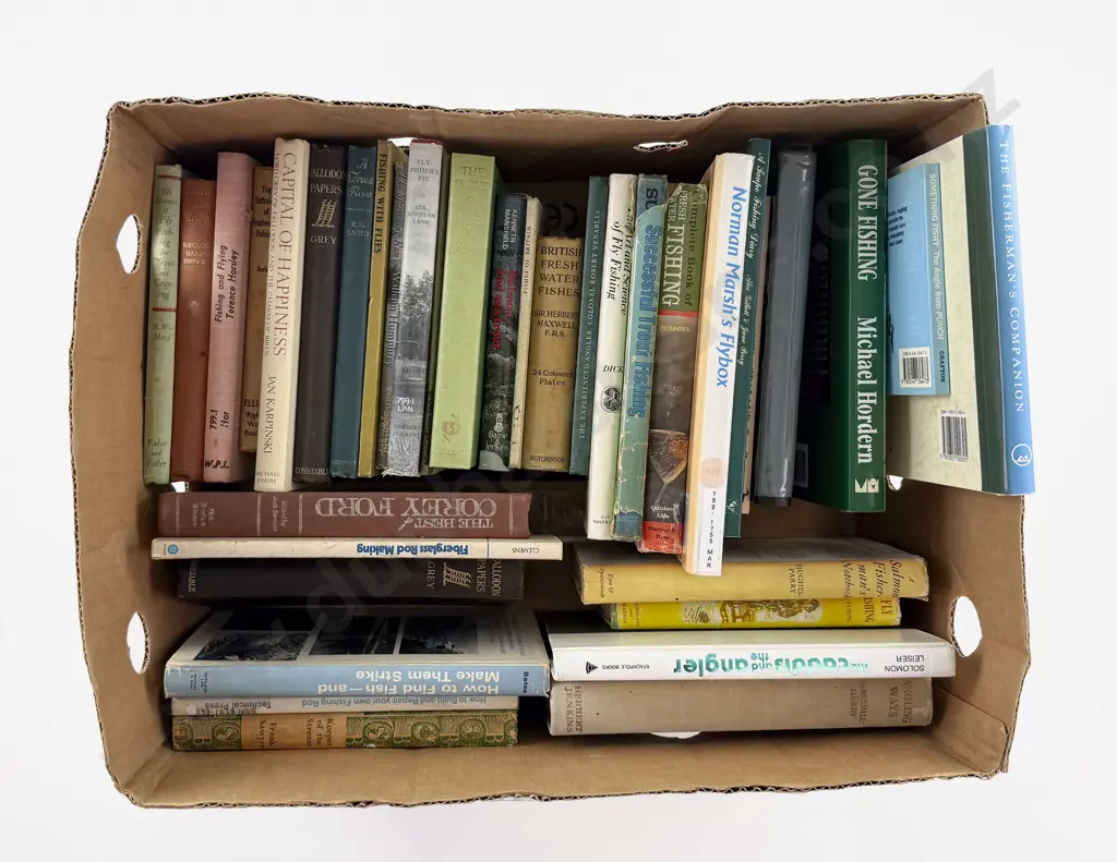 Box Of Assorted Fishing Books Image 1++