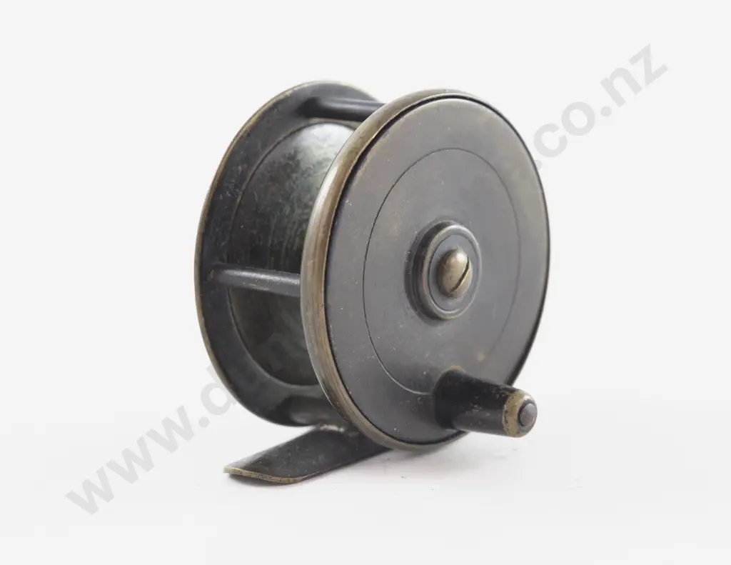 Small Vintage Bronzed Brass Fly Reel Image 1++