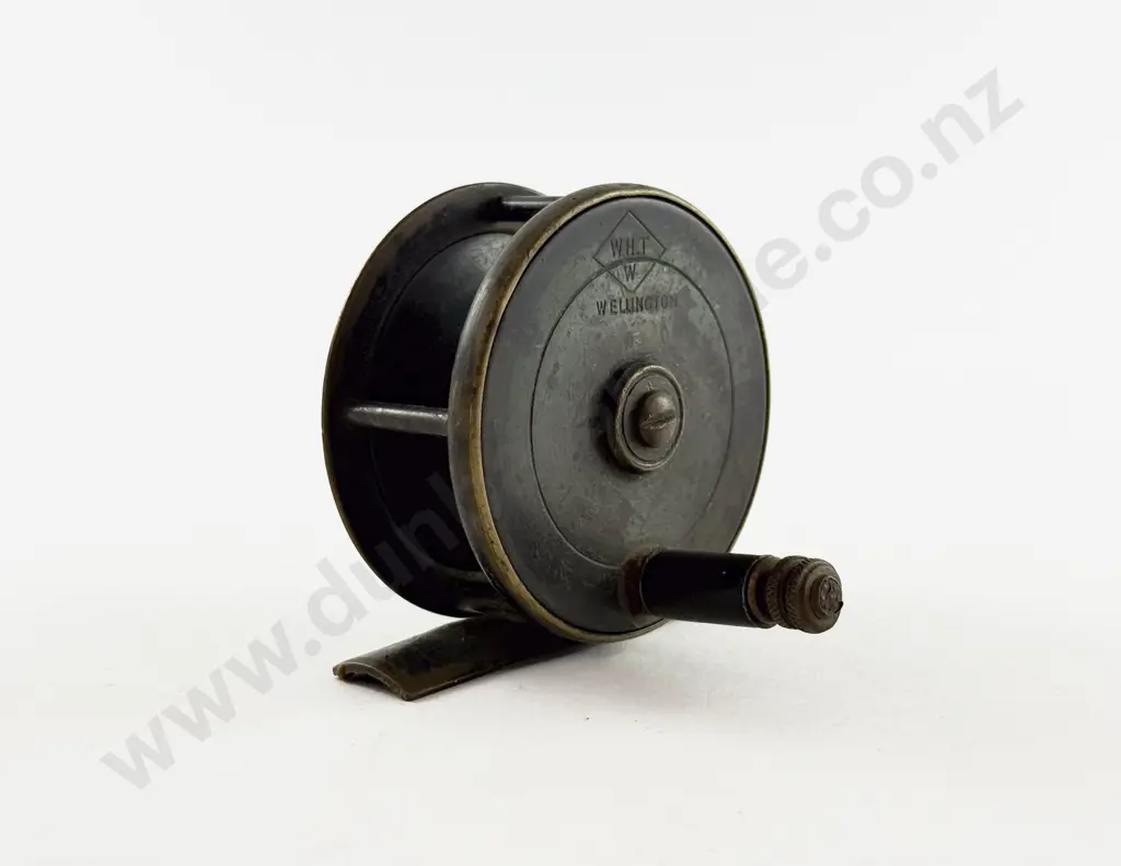 Small Vintage Bronzed Brass Fly Reel Image 1++