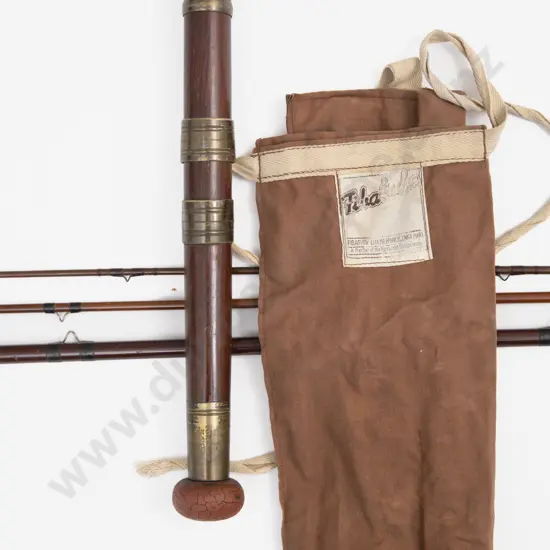 Antique Scottish Greenheart 3 Piece Salmon Rod by Forrest & Co Kelso