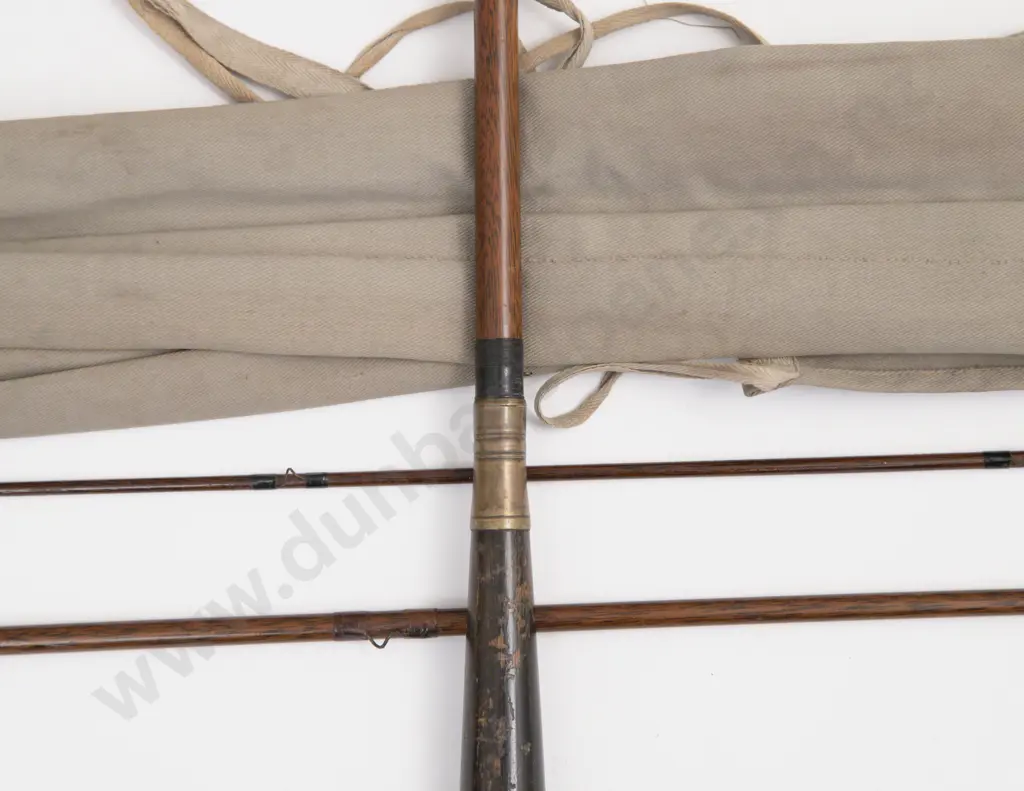 Antique Greenheart 3 Piece Salmon Rod by Atholl York House London Image 1++