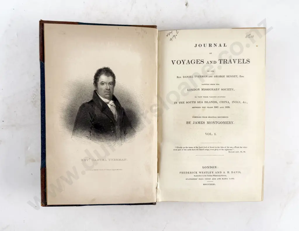 Montgomery James - Journal of Voyages and Travels (2 Volumes) By The Rev. Daniel Tyerman and George Bennet Deputed From The London Missionary Society Image 1++