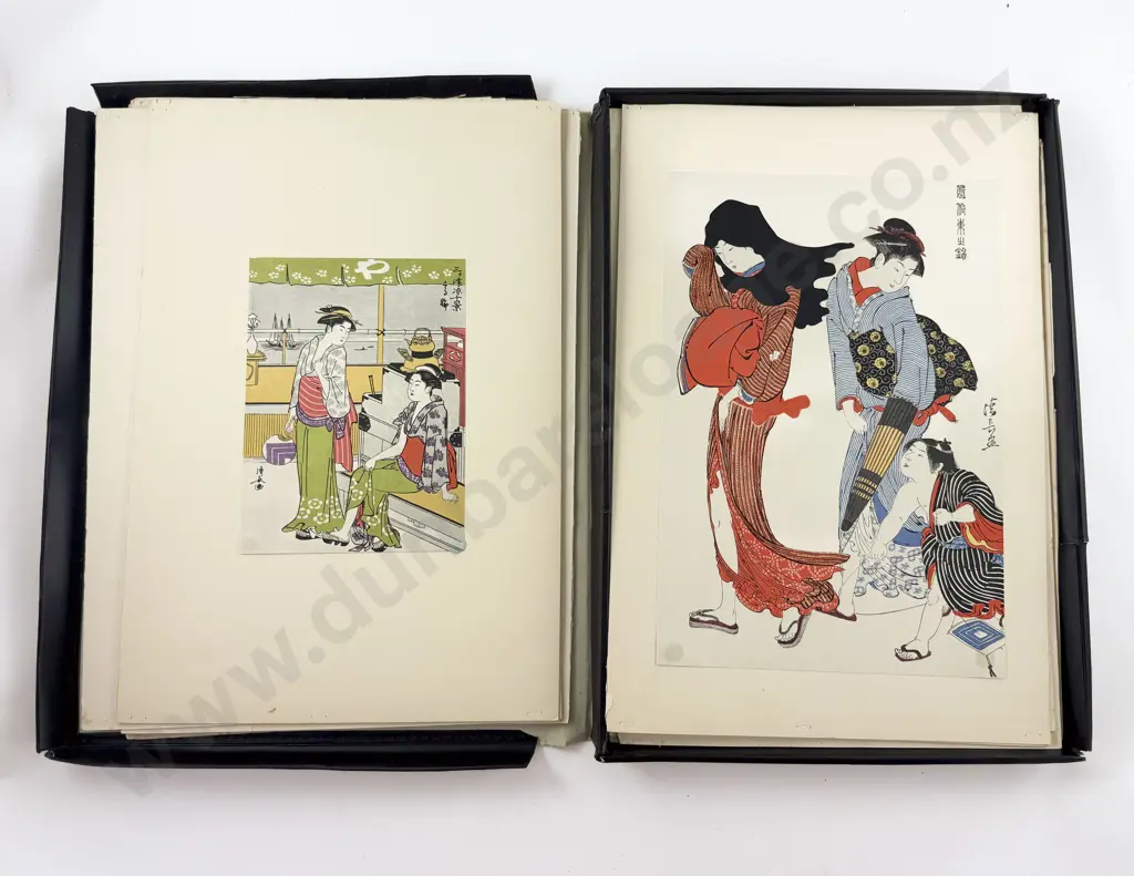 Kiyonaga, Boxed Set Of 21 Reproduction Japanese Woodblock Prints Image 1++