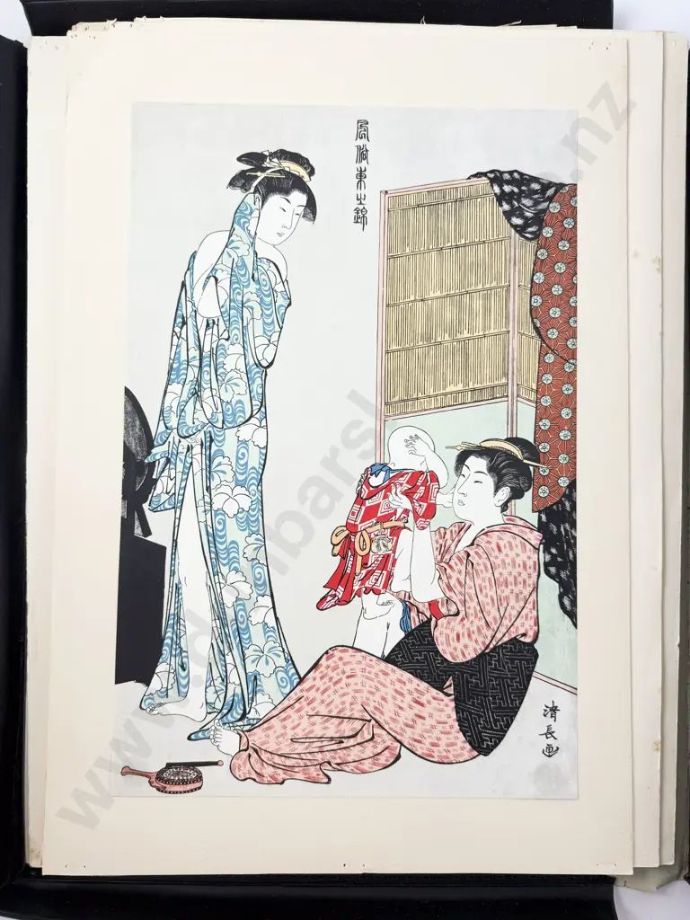 Kiyonaga, Boxed Set Of 21 Reproduction Japanese Woodblock Prints Image 1++