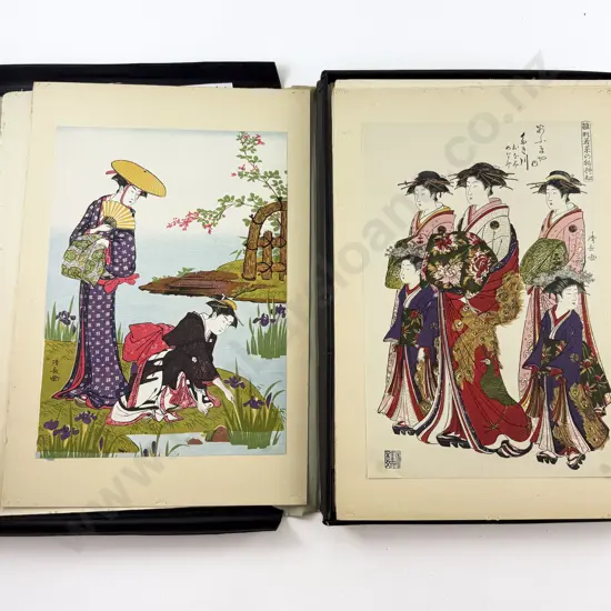 Kiyonaga, Boxed Set Of 21 Reproduction Japanese Woodblock Prints