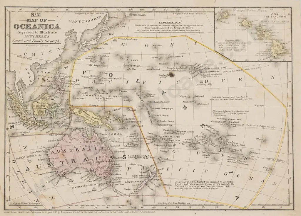 19th Century No 31 Map Of Oceanica Image 1++