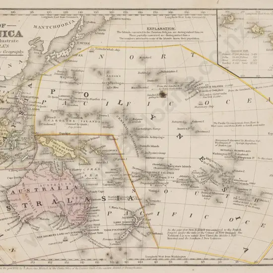 19th Century No 31 Map Of Oceanica