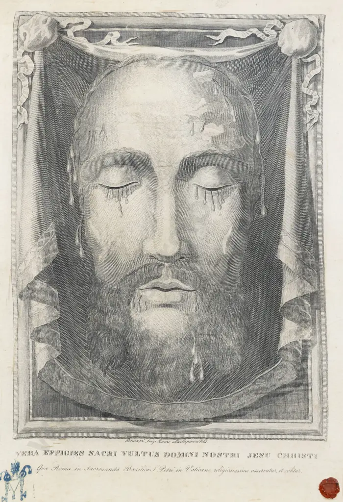 19th Century Engraved Effigy On Silk Of Jesus Image 1++