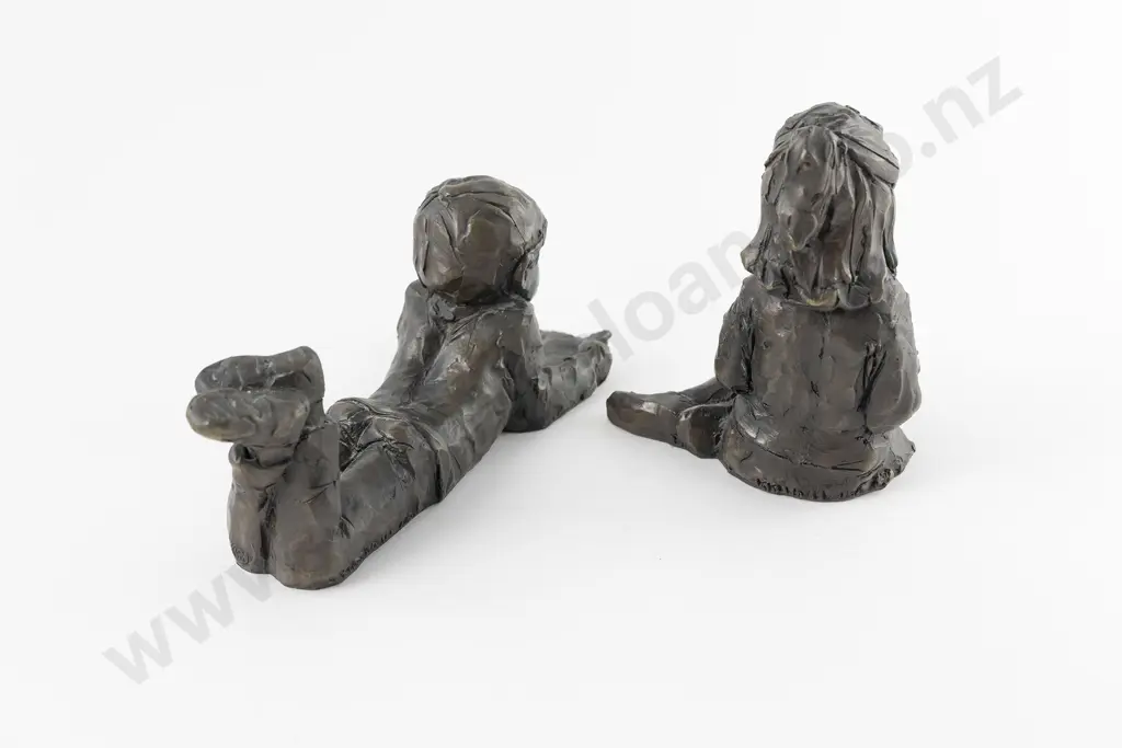 Ken Kendall Figures of a Boy and Girl Reading (Pair) Image 1++