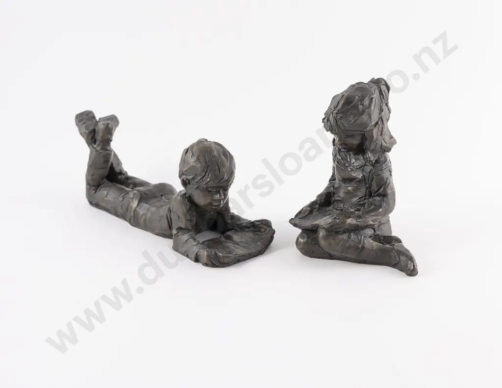 Ken Kendall Figures of a Boy and Girl Reading (Pair) Image 1++