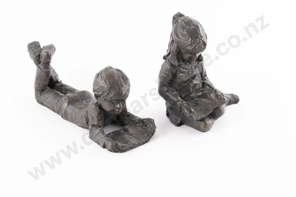 Ken Kendall Figures of a Boy and Girl Reading (Pair) Image 1++