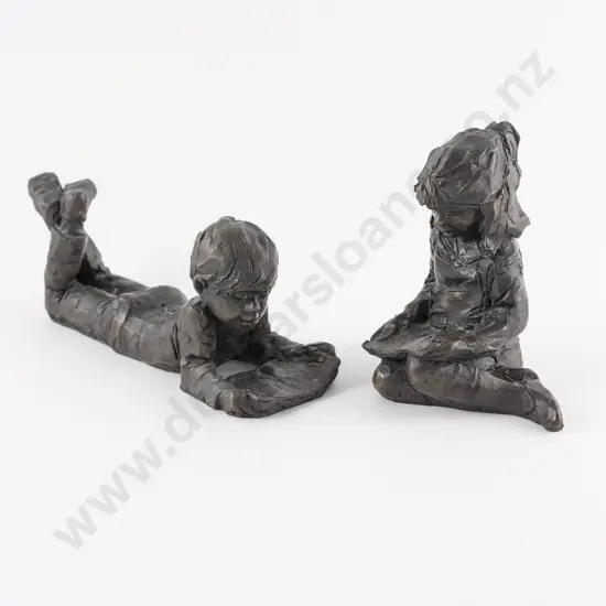 Ken Kendall Figures of a Boy and Girl Reading (Pair)