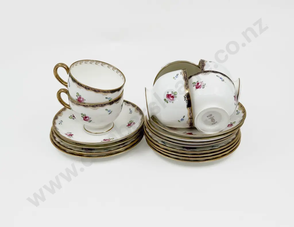 Wedgwood Fancy China Six Cups & Saucers Image 1++