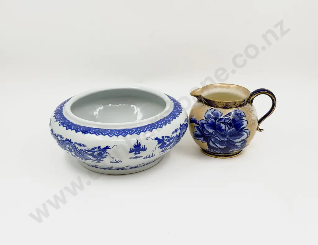 Blue & White Centre Bowl together with RD Iris Jug Image 1++