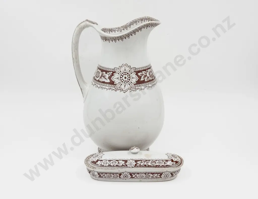 Victorian Toilet Jug & Matching Lidded Dish Image 1++