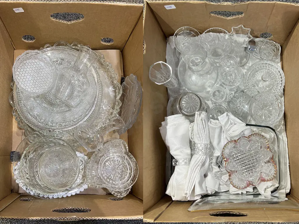 Two Boxes of Assorted Crystal & Glassware Image 1++