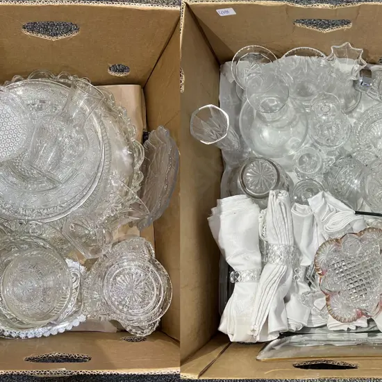 Two Boxes of Assorted Crystal & Glassware
