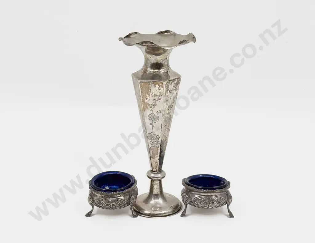 Pair of S/S Condiments together with Specimen Vase Image 1++