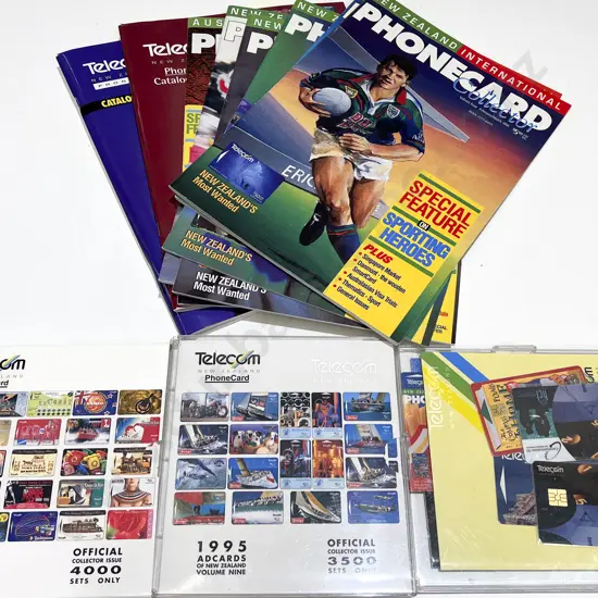 Quantity of Assorted Phone Card Collector Magazines & Assorted Telecom Phone Cards