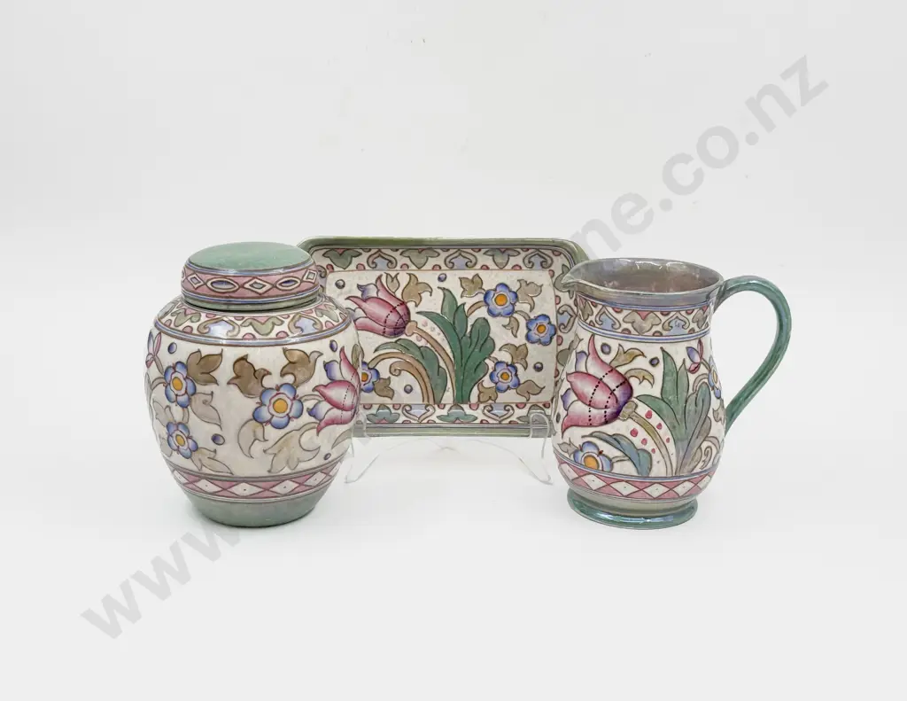 Three Pieces of Bursley Ware Charlotte Rhead Image 1++