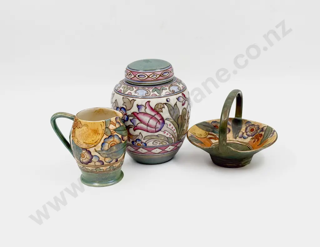 Three Pieces of Bursley Ware Charlotte Rhead Image 1++