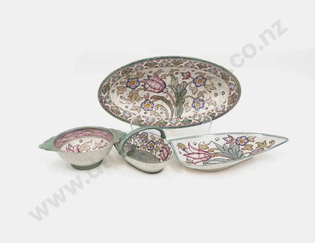 Four Pieces of Bursley Ware Charlotte Rhead Image 1++