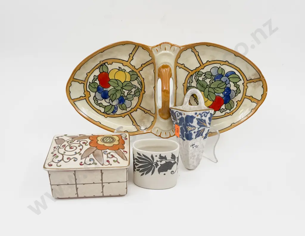 Four Pieces of Bursley Ware Charlotte Rhead Image 1++