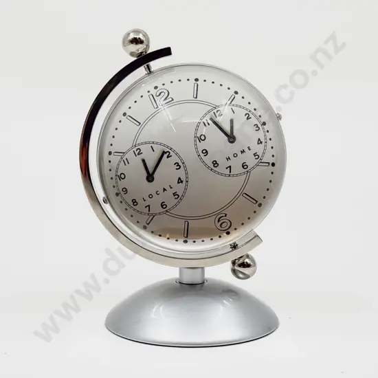 Dual Time Magnifying Globe Clock