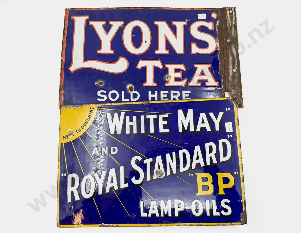 Two Vintage Enamel Advertising Signs Image 1++