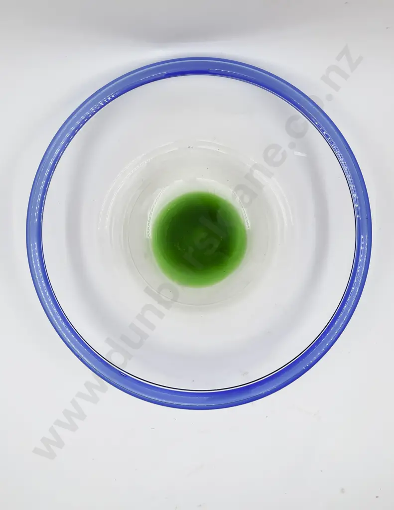 Large Art Glass Charger together with Matching Pedestal Dish Image 1++