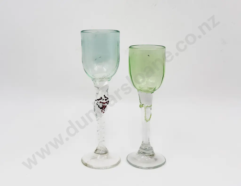 Two Peter Vishnik Art Glass Goblets Image 1++