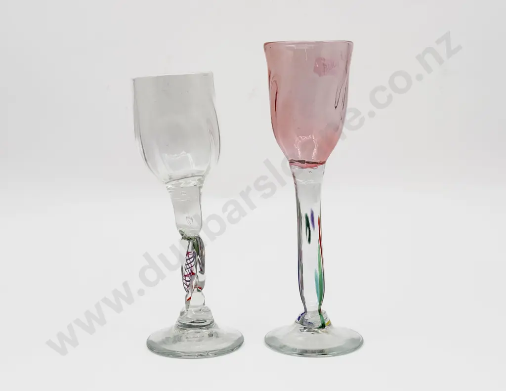 Two Peter Vishnik Art Glass Goblets Image 1++