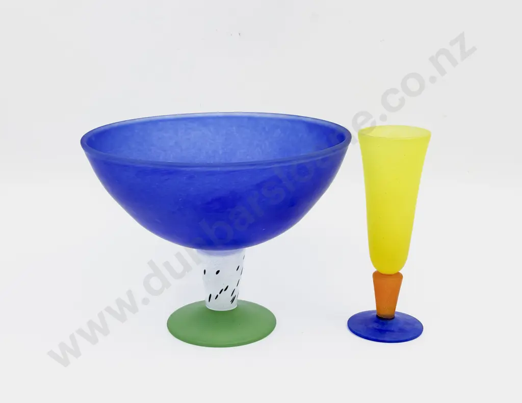 Two Pieces of Kosta Boda - Champagne Flute & Pedestal Bowl Image 1++