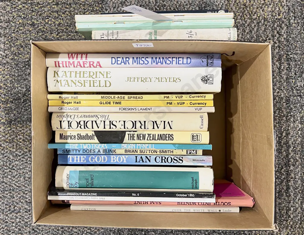 Box of Assorted Books incl Mostly NZ Authors & Playwrights Image 1++